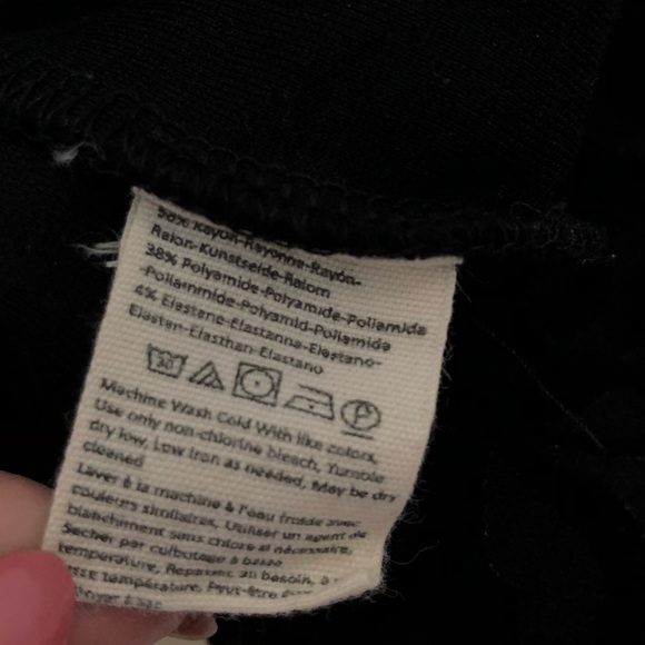 Free People Deep V Black Velvet Bodycon Dress - Picture 6 of 6